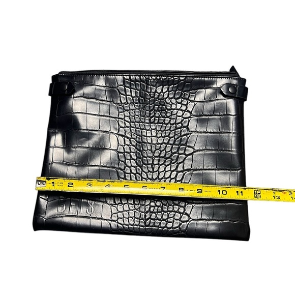 BEIS Faux Leather Croc Print Mini Zipped Bag IPad Tote Makeup Bag Travel - Picture 4 of 5